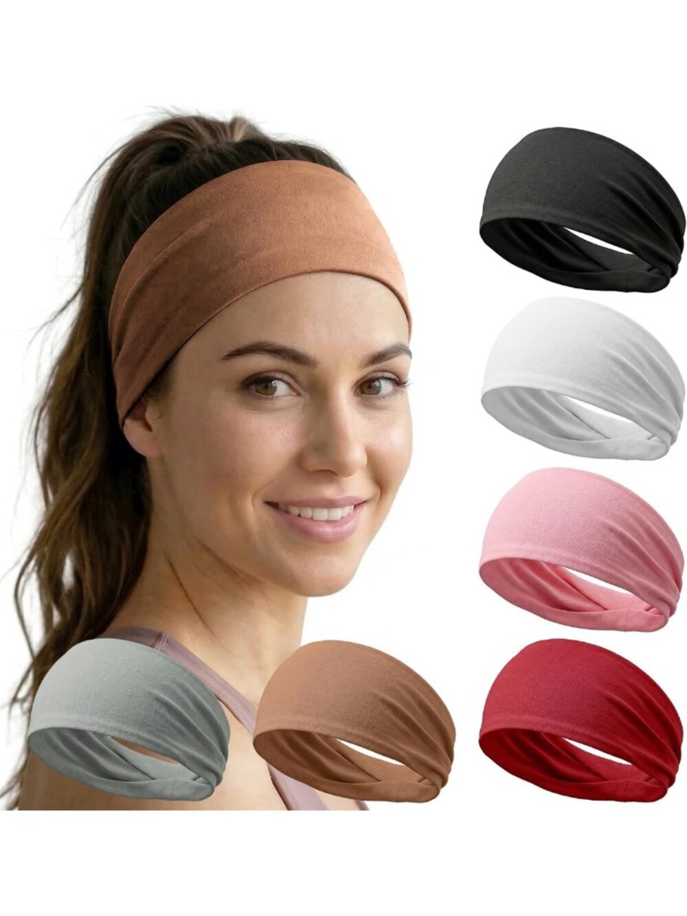 Wide Non-Slip Workout Headbands for Women - Sweat-Wicking Hair Accessories